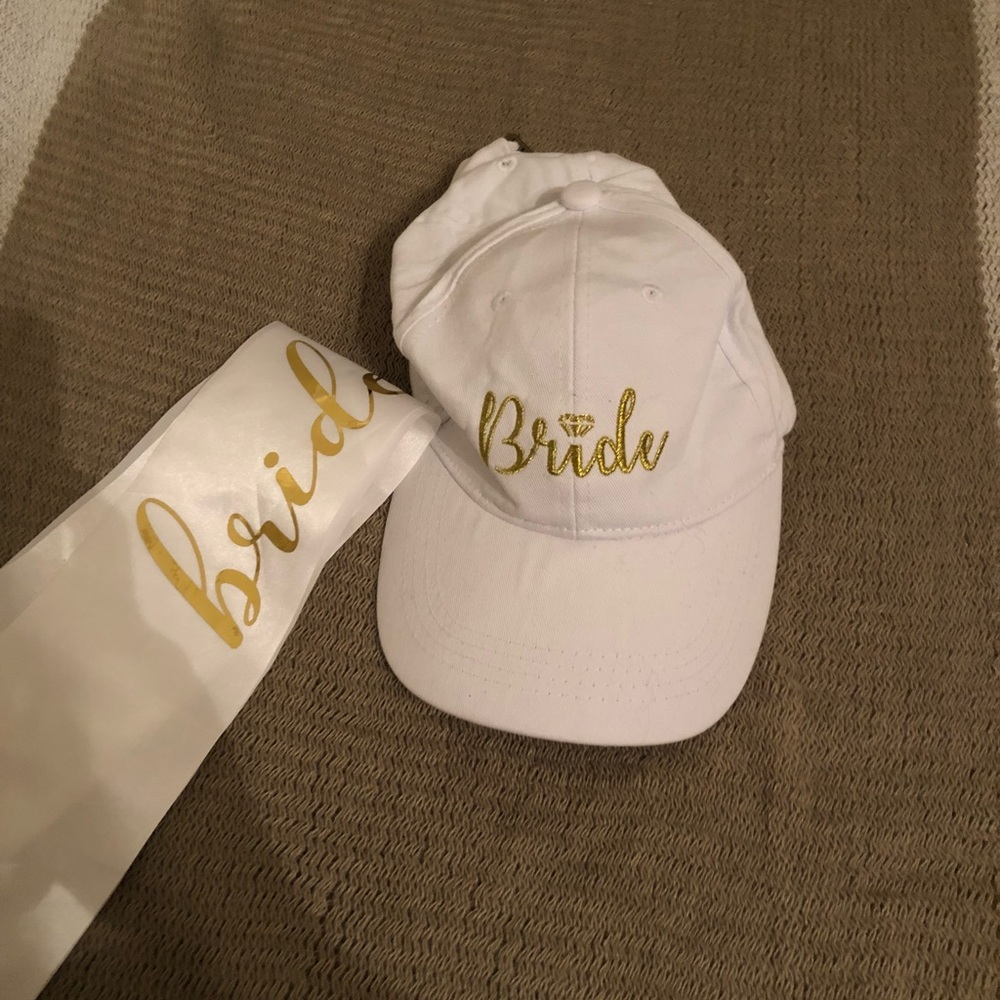 New bride hat and sash